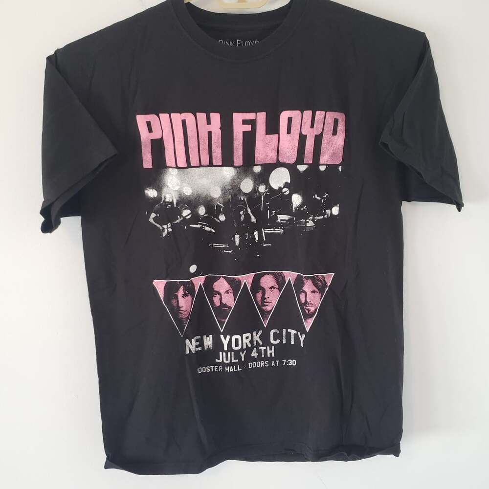 Men's Unisex Pink Floyd New York City July 4th Concert Graphic T-Shirt Black L